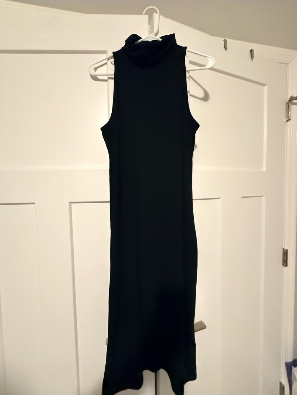 Banana Republic Black Sleeveless Midi Mock Neck Dress